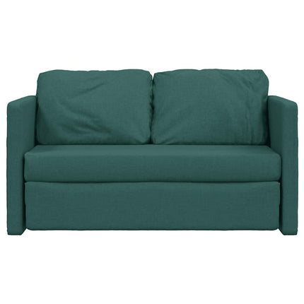 Golvbäddsoffa 2-i-1 mörkgrön 112x174x55 cm tyg