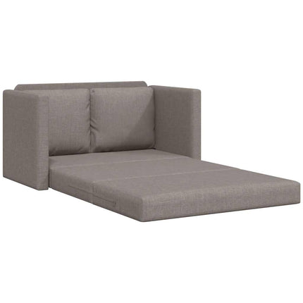 Golvbäddsoffa 2-i-1 taupe 112x174x55 cm tyg