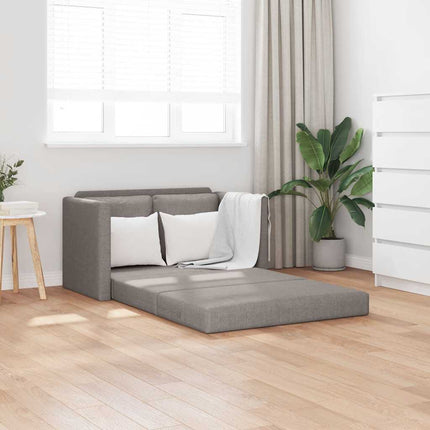 Golvbäddsoffa 2-i-1 taupe 112x174x55 cm tyg