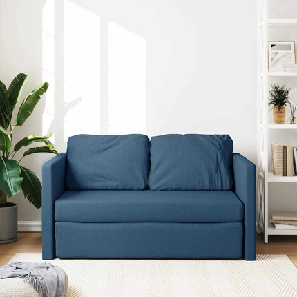 Golvbäddsoffa 2-i-1 blå 112x174x55 cm tyg