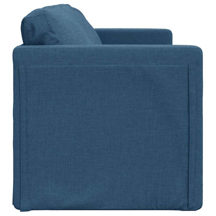 Golvbäddsoffa 2-i-1 blå 112x174x55 cm tyg