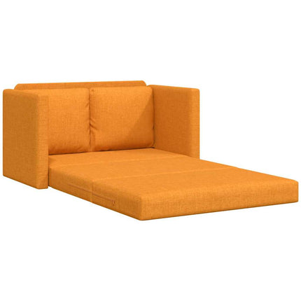 Golvbäddsoffa 2-i-1 mörkgul 112x174x55 cm tyg