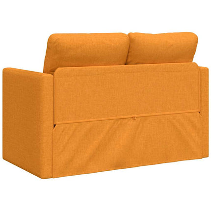 Golvbäddsoffa 2-i-1 mörkgul 112x174x55 cm tyg