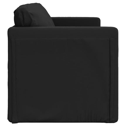 Golvbäddsoffa 2-i-1 svart 112x174x55 cm konstläder
