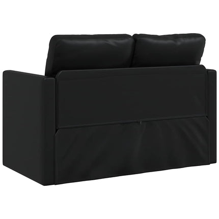 Golvbäddsoffa 2-i-1 svart 112x174x55 cm konstläder