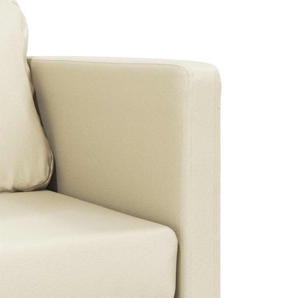 Golvbäddsoffa 2-i-1 gräddvit 112x174x55 cm konstläder