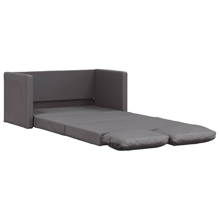 Golvbäddsoffa 2-i-1 grå 112x174x55 cm konstläder