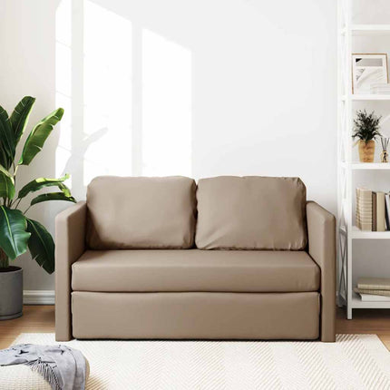 Golvbäddsoffa 2-i-1 cappuccino 112x174x55 cm konstläder