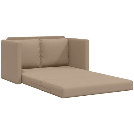 Golvbäddsoffa 2-i-1 cappuccino 112x174x55 cm konstläder