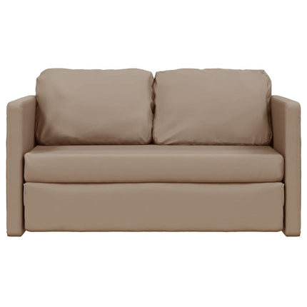 Golvbäddsoffa 2-i-1 cappuccino 112x174x55 cm konstläder