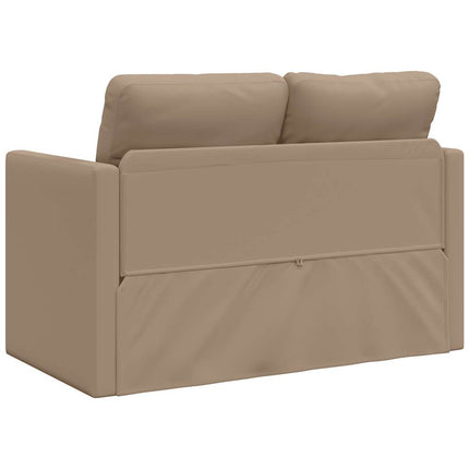 Golvbäddsoffa 2-i-1 cappuccino 112x174x55 cm konstläder