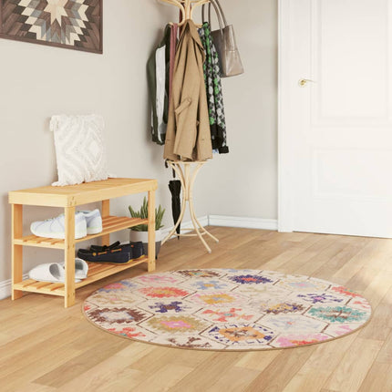 Matta tvättbar flerfärgad Ø120 cm