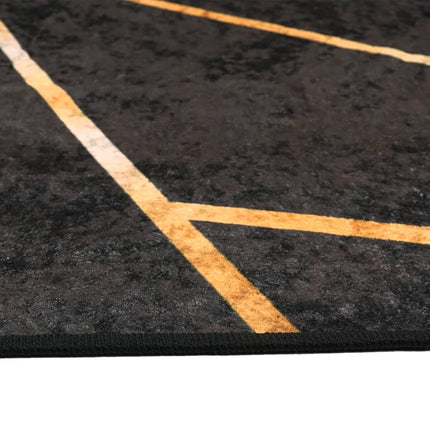 Matta tvättbar svart och guld 80x300 cm