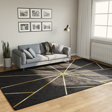 Matta tvättbar svart och guld 190x300 cm