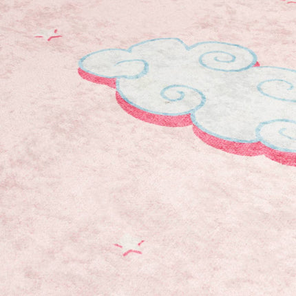 Barnmatta rosa 160x230 cm enhörning tvättbar