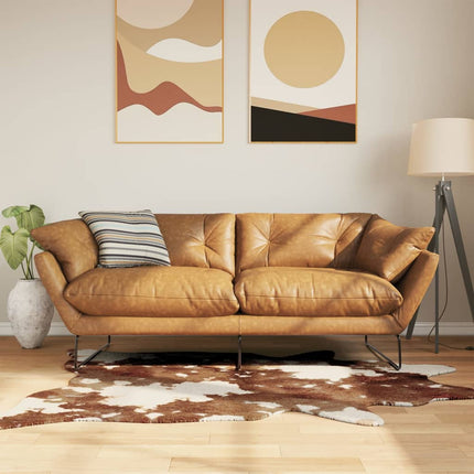 Matta brun och vit 120x170 cm komönster tvättbar
