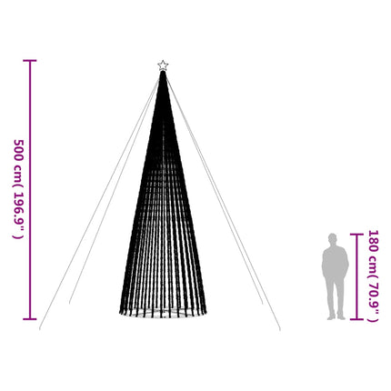 LED julgran 1544 LED flerfärgad 500 cm