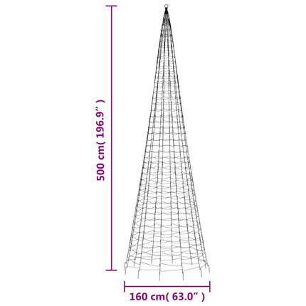 LED julgran 1534 LEDs flerfärgad 500 cm