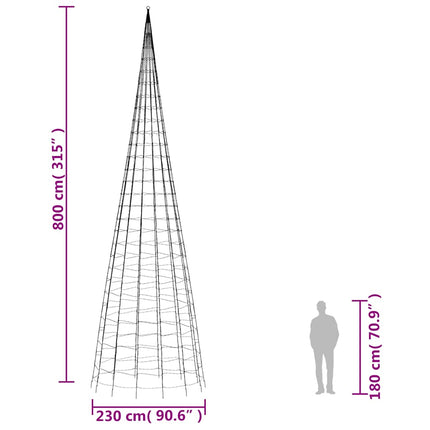 LED julgran 3000 LEDs färgglad 800 cm