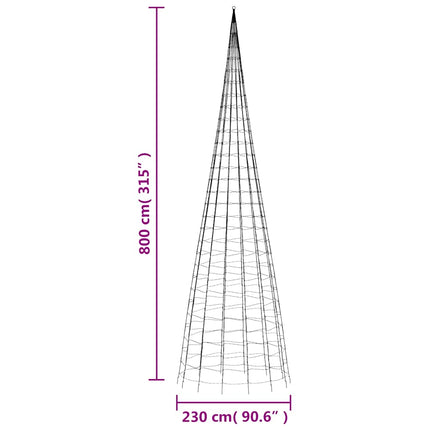 LED julgran 3000 LEDs färgglad 800 cm