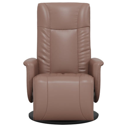 Reclinerfåtölj med fotstöd brun konstläder