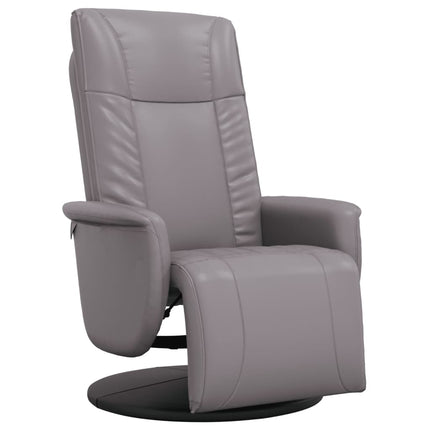 Reclinerfåtölj med fotstöd grå konstläder