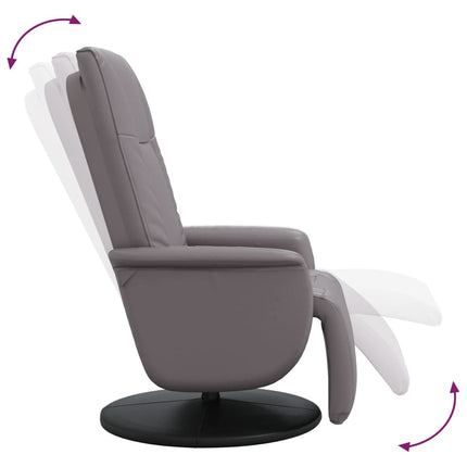 Reclinerfåtölj med fotstöd grå konstläder