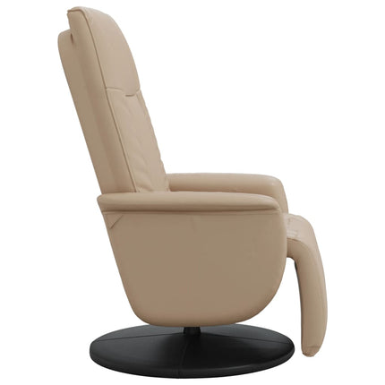 Reclinerfåtölj med fotstöd cappuccino konstläder