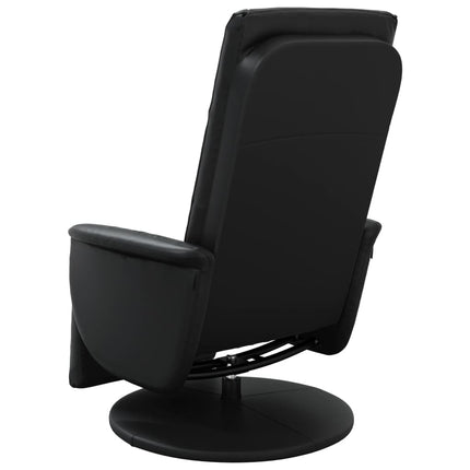 Reclinerfåtölj med fotstöd svart konstläder