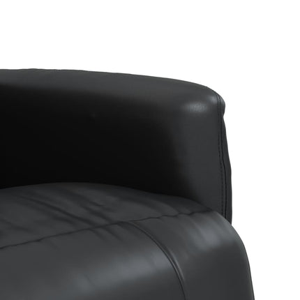 Reclinerfåtölj med fotstöd svart konstläder