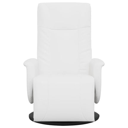 Reclinerfåtölj med fotstöd vit konstläder