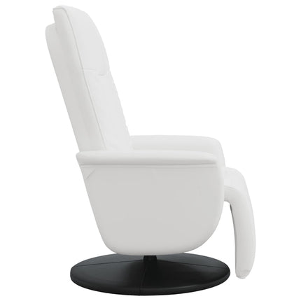 Reclinerfåtölj med fotstöd vit konstläder