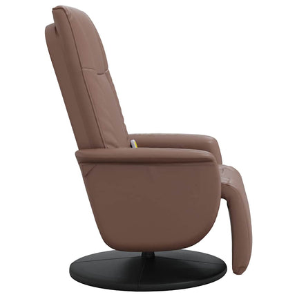 Reclinerfåtölj med fotstöd brun konstläder