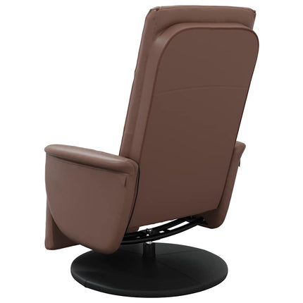 Reclinerfåtölj med fotstöd brun konstläder