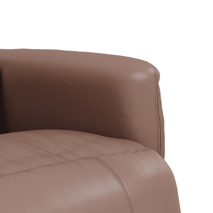 Reclinerfåtölj med fotstöd brun konstläder