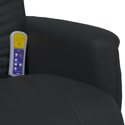 Massagefåtölj med fotstöd svart konstläder