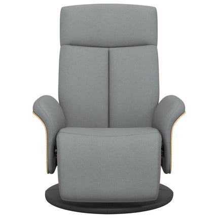 Reclinerfåtölj med fotstöd ljusgrå tyg
