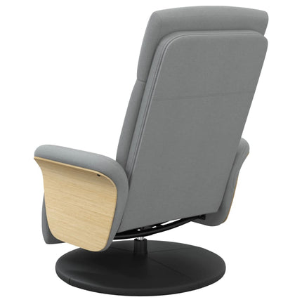 Reclinerfåtölj med fotstöd ljusgrå tyg