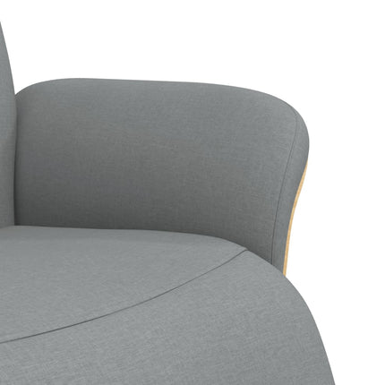 Reclinerfåtölj med fotstöd ljusgrå tyg