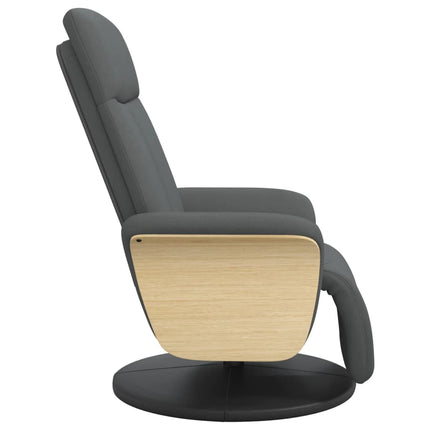 Reclinerfåtölj med fotstöd mörkgrå tyg