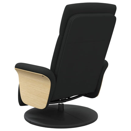 Reclinerfåtölj med fotstöd svart tyg