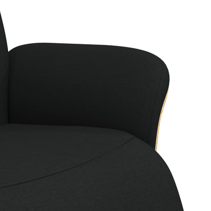 Reclinerfåtölj med fotstöd svart tyg