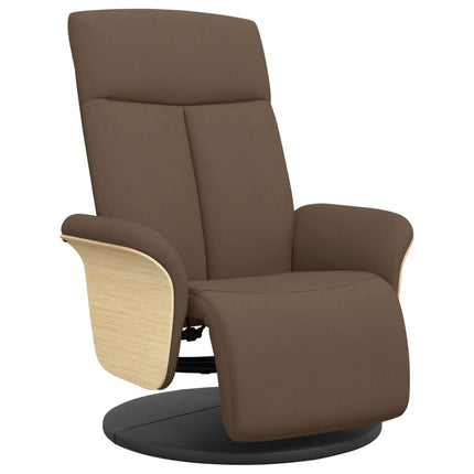 Reclinerfåtölj med fotstöd brun tyg