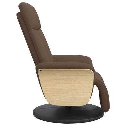 Reclinerfåtölj med fotstöd brun tyg