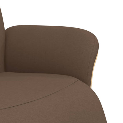 Reclinerfåtölj med fotstöd brun tyg