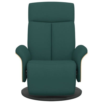 Reclinerfåtölj med fotstöd mörkgrön tyg