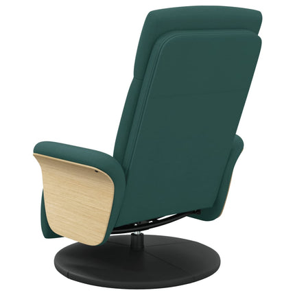 Reclinerfåtölj med fotstöd mörkgrön tyg