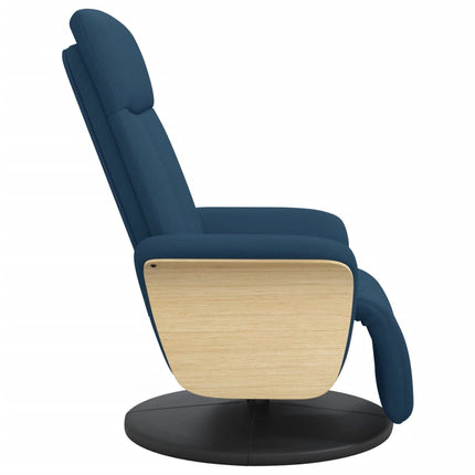 Reclinerfåtölj med fotstöd blå tyg