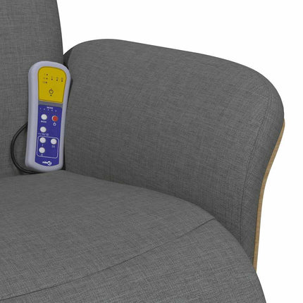 Massagefåtölj med fotstöd mörkgrå tyg