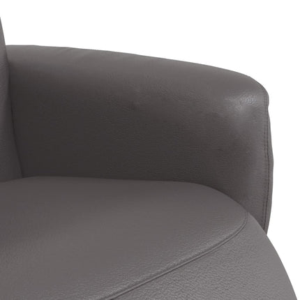Reclinerfåtölj med fotstöd grå konstläder